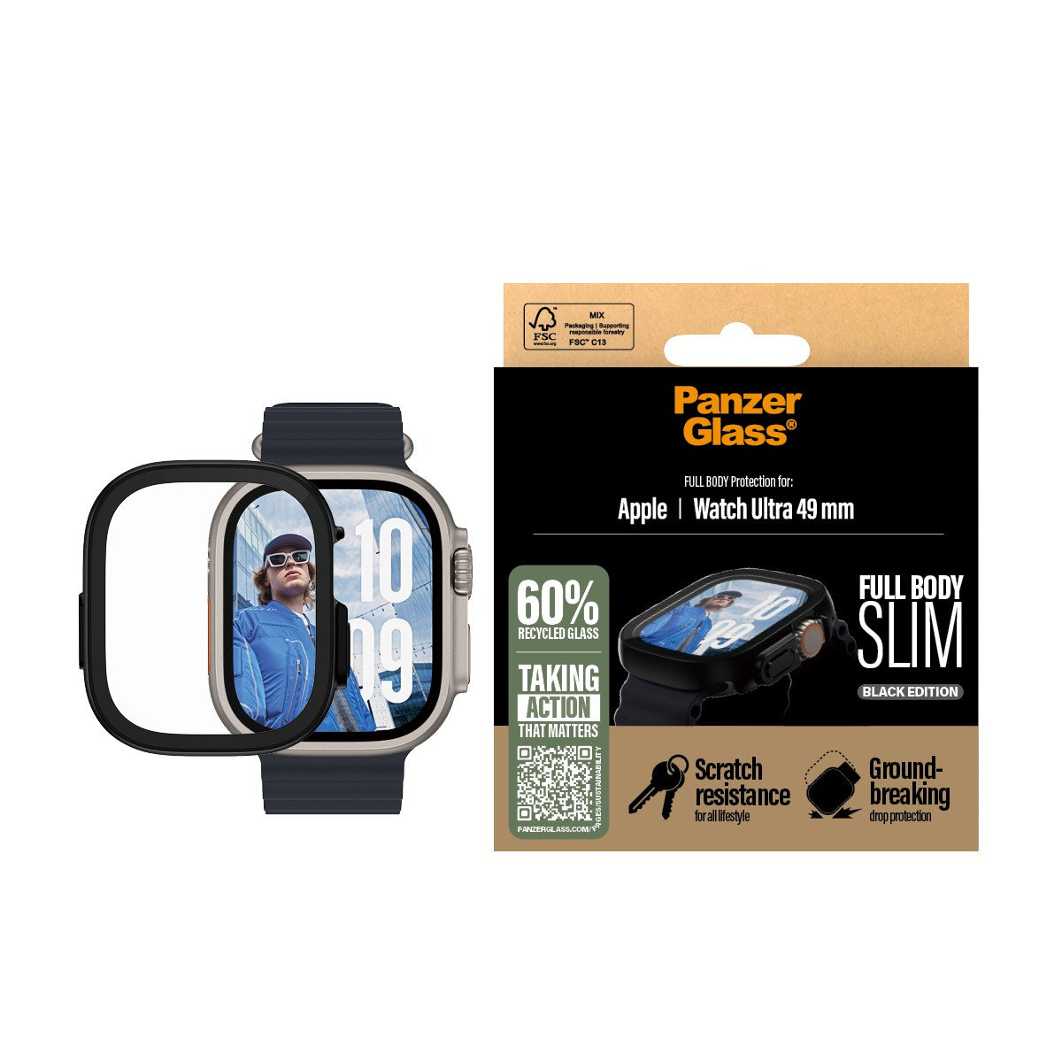 PanzerGlass® Case Squad Full Body Slim Schwarz Apple Watch Ultra 3 | Ultra 2 | Ultra | 49mm